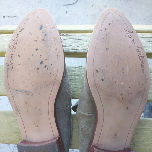 Sam Edelman Olive Suede Llewellyn Studded Mules Flats Size 6 - Picture 5 of 6